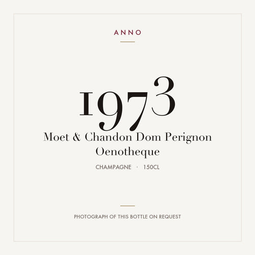 Moet & Chandon Dom Perignon Oenotheque 1973 1,5l — card dell'annata ANNO; foto della bottiglia reale disponibile su richiesta