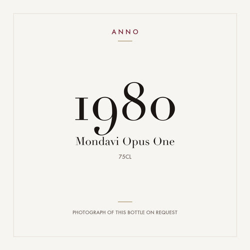 Opus One 1980 0,75l — ANNO vintage card; photograph of the actual bottle available on request