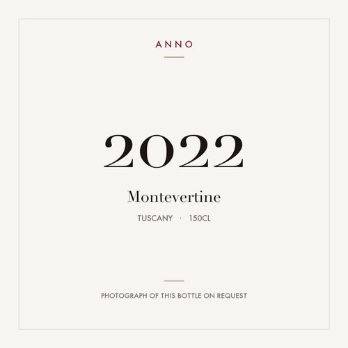 Montevertine 2022 1,5l — ANNO-jaargangkaart; foto van de echte fles op aanvraag