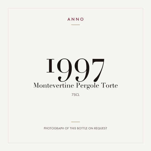 Montevertine Pergole Torte Toscana 1997 IGT 0,75l — ANNOヴィンテージカード。実際のボトルの写真はご要望に応じてご用意します