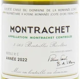 Domaine de la Romanee-Conti Montrachet Grand Cru 2022 AOC 0,75l from Burgundy — ANNO vintage card; photograph of the actual bottle available on request