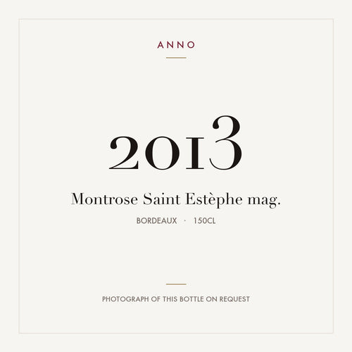 Chateau Montrose Saint-Estephe 2013 AOC 1,5l — ANNO-Jahrgangskarte; Foto der tatsächlichen Flasche auf Anfrage