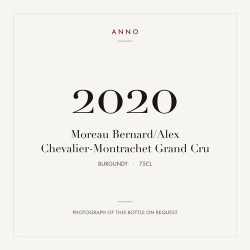 Moreau Bernard/Alex Chevalier-Montrachet Grand Cru 2020 0,75l from Burgundy — ANNO vintage card; photograph of the actual bottle available on request