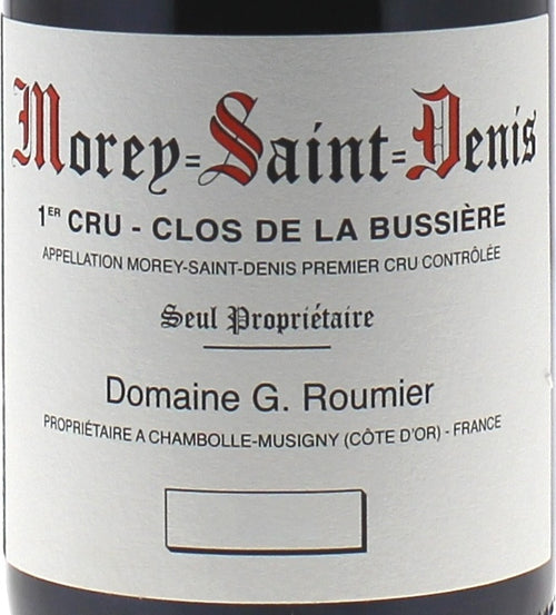 Domaine Georges Roumier Morey-Saint-Denis Premier Cru Clos de la Bussiere 1998 AOC 0,75l — wine label, illustrative image