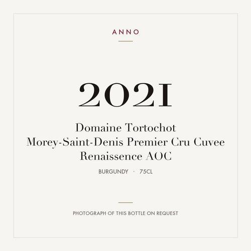 Domaine Tortochot Morey-Saint-Denis Premier Cru Cuvee Renaissence 2021 AOC 0,75l from Burgundy — ANNO vintage card; photograph of the actual bottle available on request