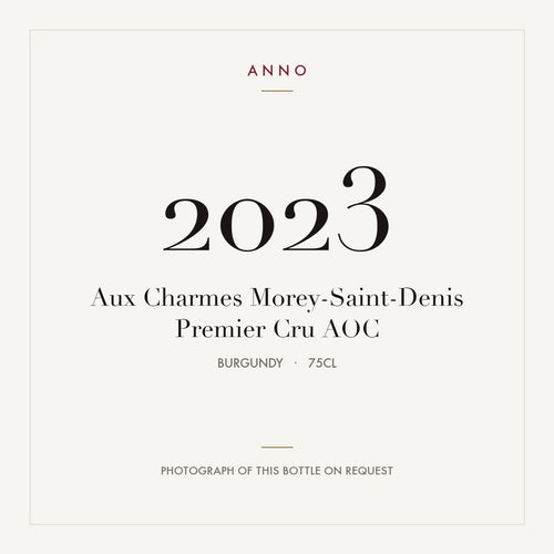 Aux Charmes Morey-Saint-Denis Premier Cru 2023 AOC 0,75l from Burgundy — ANNO vintage card; photograph of the actual bottle available on request