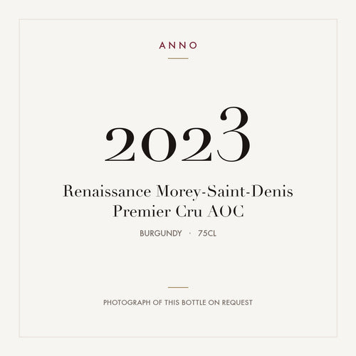 Renaissance Morey-Saint-Denis Premier Cru 2023 AOC 0,75l from Burgundy — ANNO vintage card; photograph of the actual bottle available on request