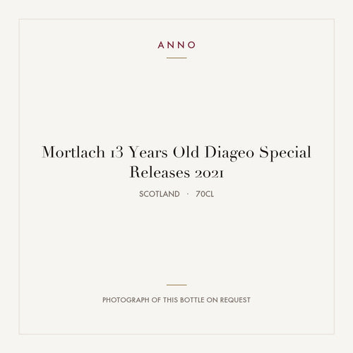 Mortlach 13 Years Old Diageo Special Releases 2021 0,7l from Scotland — ANNO vintage card; photograph of the actual bottle available on request