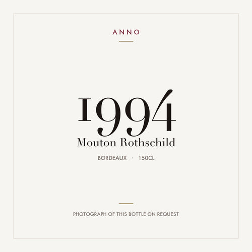 Mouton Rothschild 1994 1,5l — tarjeta de añada ANNO; foto de la botella real disponible bajo petición