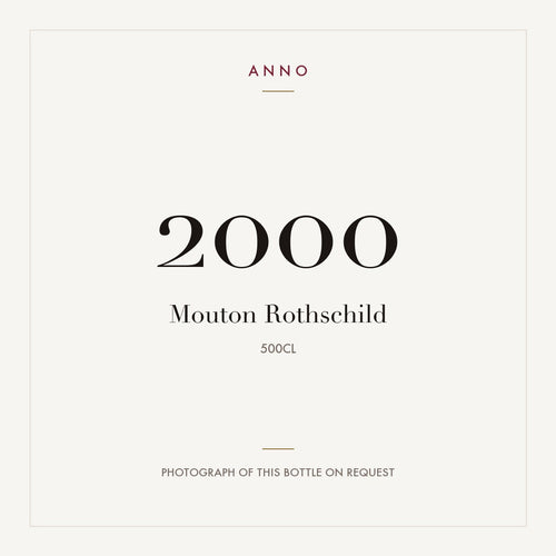 Chateau Mouton Rothschild Pauillac 2000 AOC 5l — card dell'annata ANNO; foto della bottiglia reale disponibile su richiesta