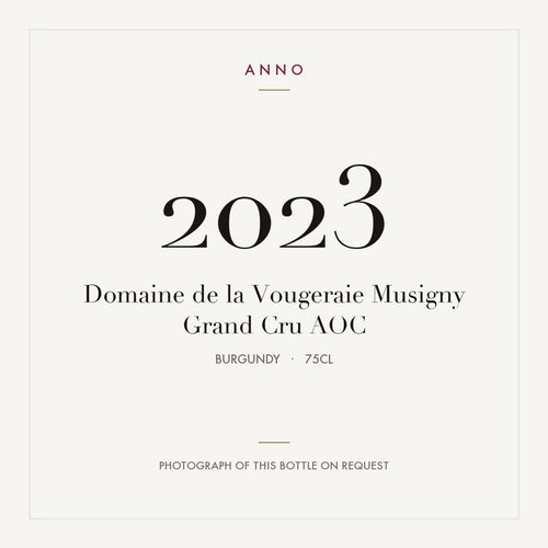 Domaine de la Vougeraie Musigny Grand Cru 2023 AOC 0,75l from Burgundy — ANNO vintage card; photograph of the actual bottle available on request