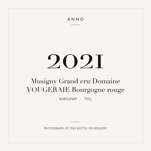 Domaine de la Vougeraie Musigny Grand Cru 2021 AOC 0,75l — ANNO vintage card; photograph of the actual bottle available on request