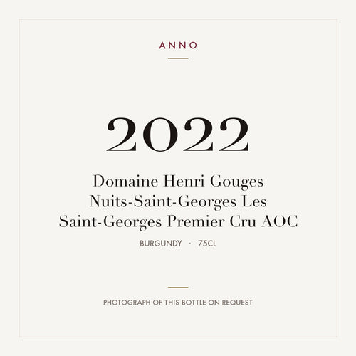 Domaine Henri Gouges Nuits-Saint-Georges Premier Cru Les Saint-Georges 2022 AOC 0,75l — tarjeta de añada ANNO; foto de la botella real disponible bajo petición