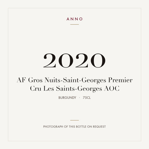 AF Gros Nuits-Saint-Georges Premier Cru Les Saints-Georges 2020 AOC 0,75l from Burgundy — ANNO vintage card; photograph of the actual bottle available on request