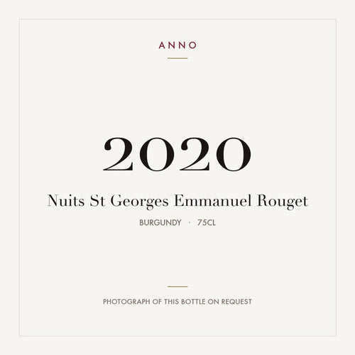 Emmanuel Rouget Nuits-Saint-Georges 2020 AOC 0,75l — ANNO vintage card; photograph of the actual bottle available on request