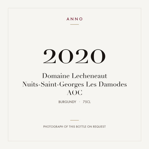 Domaine Lecheneaut Nuits-Saint-Georges Les Damodes 2020 AOC 0,75l from Burgundy — ANNO vintage card; photograph of the actual bottle available on request