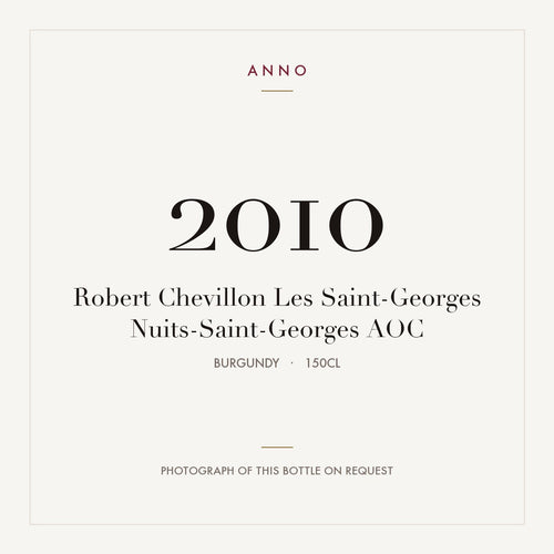 Robert Chevillon Les Saint-Georges Nuits-Saint-Georges 2010 AOC 1,5l from Burgundy — ANNO vintage card; photograph of the actual bottle available on request