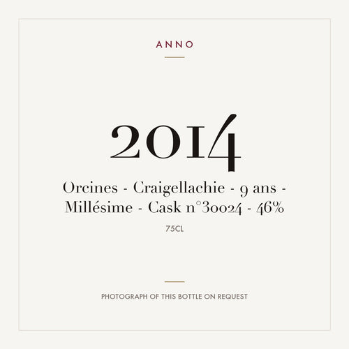Craigellachie Orcines 9 ans Cask n°30024 2014 0,75l — ANNO vintage card; photograph of the actual bottle available on request