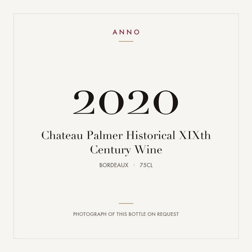 Chateau Palmer Historical XIXth Century Wine 2020 0,75l from Bordeaux — ANNO vintage card; photograph of the actual bottle available on request