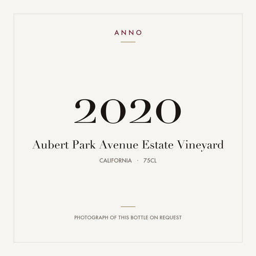 Aubert Park Avenue Estate Vineyard 2020 0,75l from California — ANNO vintage card; photograph of the actual bottle available on request