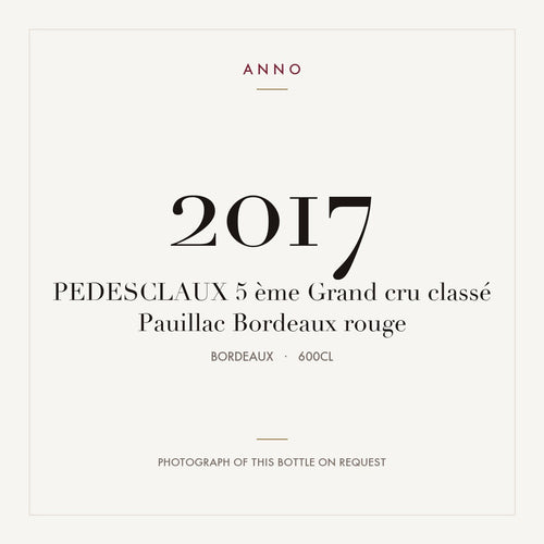 Chateau Pedesclaux Pauillac 2017 AOC 6l — ANNO vintage card; photograph of the actual bottle available on request