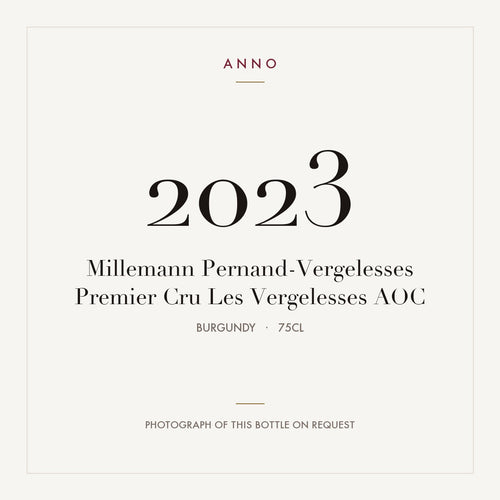 Millemann Pernand-Vergelesses Premier Cru Les Vergelesses 2023 AOC 0,75l from Burgundy — ANNO vintage card; photograph of the actual bottle available on request
