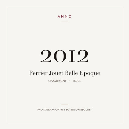 Perrier Jouet Belle Epoque 2012 1,5l — ANNO-Jahrgangskarte; Foto der tatsächlichen Flasche auf Anfrage
