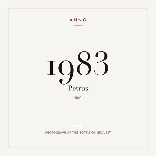 Petrus Pomerol 1983 AOC 1,5l — ANNO vintage card; photograph of the actual bottle available on request
