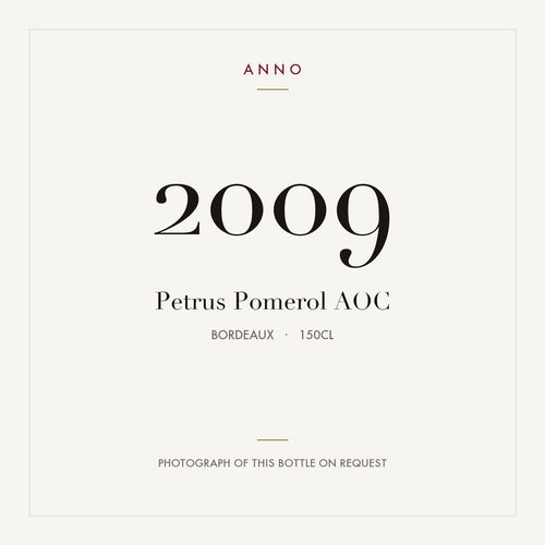 Petrus Pomerol 2009 AOC 1,5l, Bordéus — cartão de colheita ANNO; fotografia da garrafa real disponível a pedido