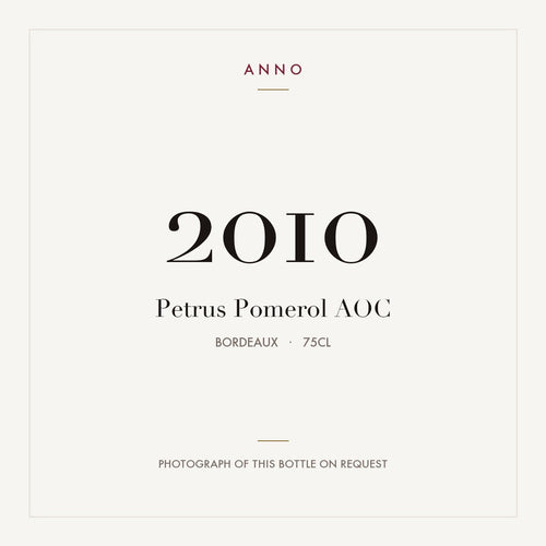 Petrus Pomerol 2010 AOC 0,75l from Bordeaux — ANNO vintage card; photograph of the actual bottle available on request