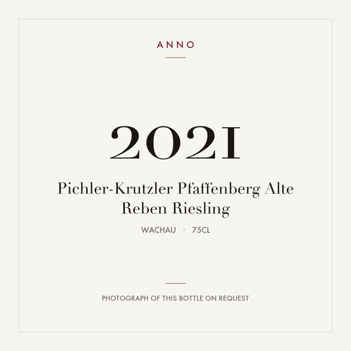 Pichler-Krutzler Pfaffenberg Alte Reben Riesling 2021 0,75l from Wachau — ANNO vintage card; photograph of the actual bottle available on request