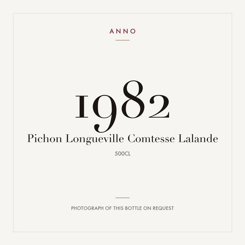 Chateau Pichon Longueville Comtesse de Lalande Pauillac 1982 AOC 5l — card dell'annata ANNO; foto della bottiglia reale disponibile su richiesta