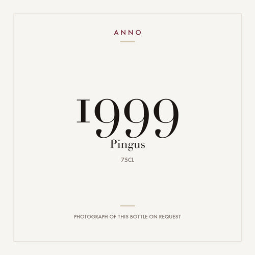 Pingus Ribera del Duero 1999 DO 0,75l — card dell'annata ANNO; foto della bottiglia reale disponibile su richiesta