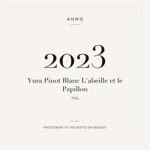 Yura Pinot Blanc L'abeille et le Papillon 2023 0,75l — ANNO vintage card; photograph of the actual bottle available on request