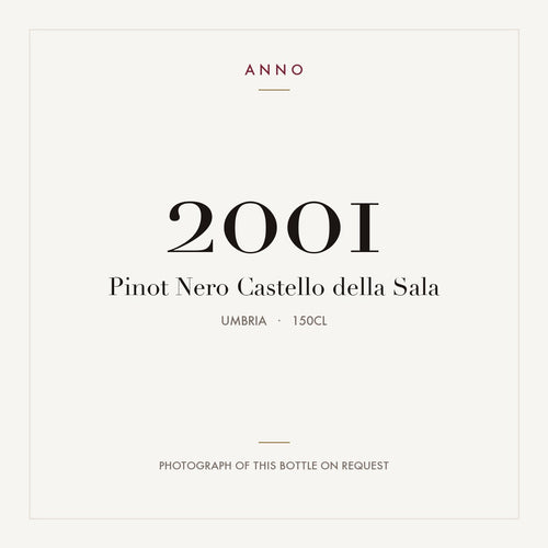 Pinot Nero Castello della Sala 2001 1,5l, Umbrië — ANNO-jaargangkaart; foto van de echte fles op aanvraag