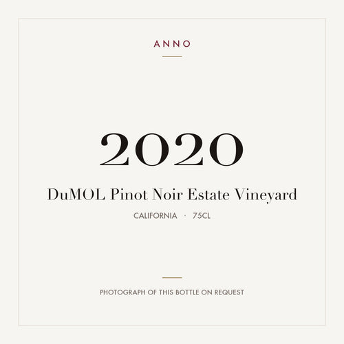 DuMOL Pinot Noir Estate Vineyard 2020 0,75l from California — ANNO vintage card; photograph of the actual bottle available on request