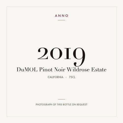 DuMOL Pinot Noir Wildrose Estate 2019 0,75l from California — ANNO vintage card; photograph of the actual bottle available on request