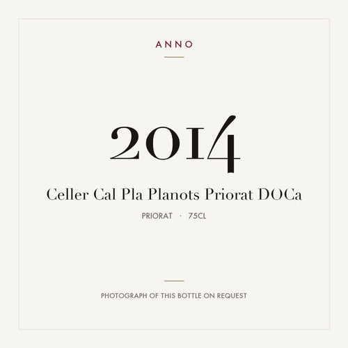 Celler Cal Pla Planots Priorat 2014 DOCa 0,75l, プリオラート — ANNOヴィンテージカード。実際のボトルの写真はご要望に応じてご用意します