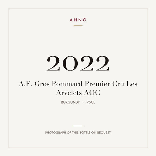 A.F. Gros Pommard Premier Cru Les Arvelets 2022 AOC 0,75l from Burgundy — ANNO vintage card; photograph of the actual bottle available on request