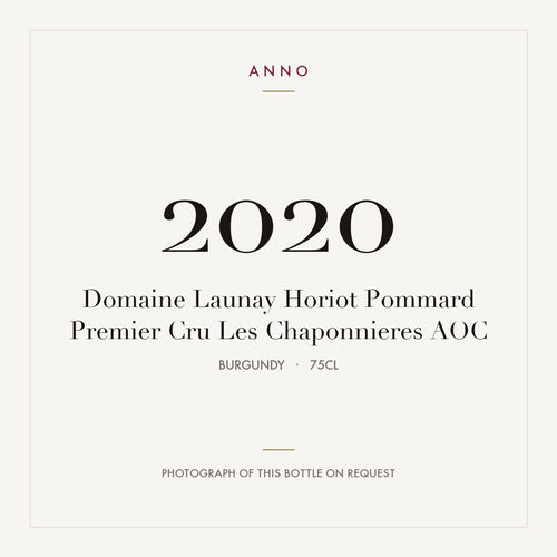 Domaine Launay Horiot Pommard Premier Cru Les Chaponnieres 2020 AOC 0,75l from Burgundy — ANNO vintage card; photograph of the actual bottle available on request