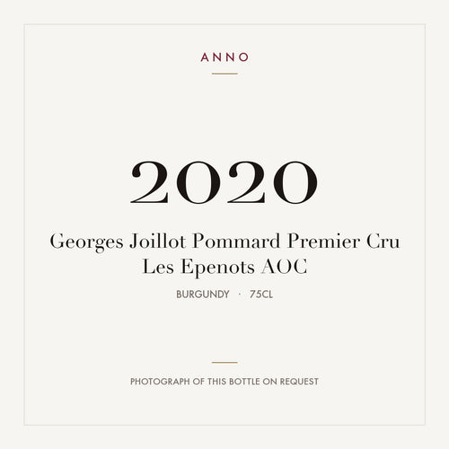 Georges Joillot Pommard Premier Cru Les Epenots 2020 AOC 0,75l from Burgundy — ANNO vintage card; photograph of the actual bottle available on request