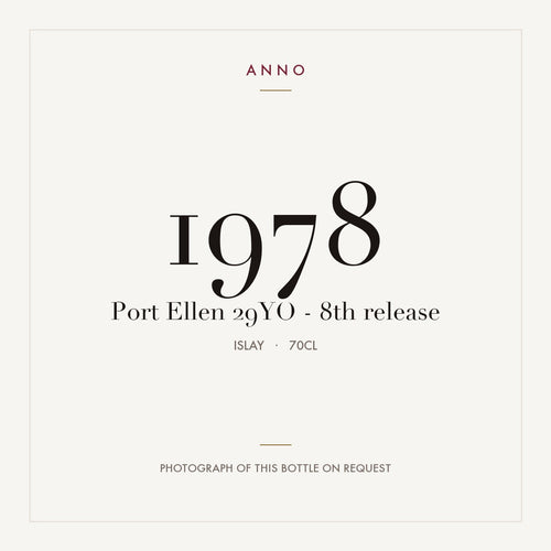 Port Ellen 29YO - 8th release 1978 0,7l — ANNO vintage card; photograph of the actual bottle available on request