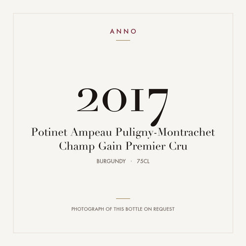 Potinet Ampeau Puligny-Montrachet Champ Gain Premier Cru 2017 0,75l — ANNO-Jahrgangskarte; Foto der tatsächlichen Flasche auf Anfrage