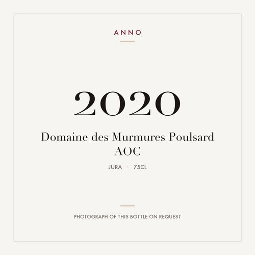 Domaine des Murmures Poulsard 2020 AOC 0,75l from Jura — ANNO vintage card; photograph of the actual bottle available on request