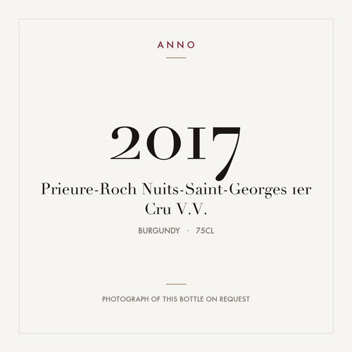 Prieure-Roch Nuits-Saint-Georges 1er Cru V.V. 2017 0,75l from Burgundy — ANNO vintage card; photograph of the actual bottle available on request