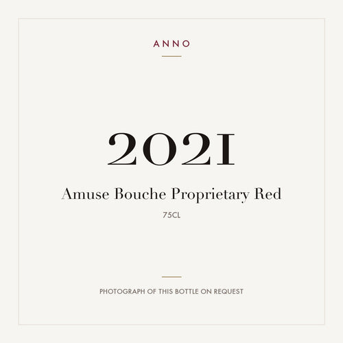 Amuse Bouche Proprietary Red 2021 0,75l — ANNO vintage card; photograph of the actual bottle available on request