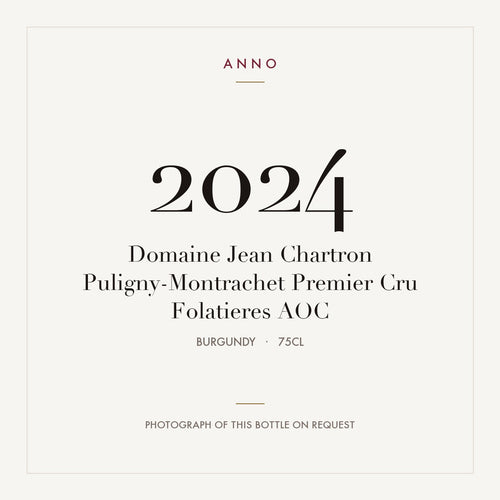 Domaine Jean Chartron Puligny-Montrachet Premier Cru Folatieres 2024 AOC 0,75l from Burgundy — ANNO vintage card; photograph of the actual bottle available on request