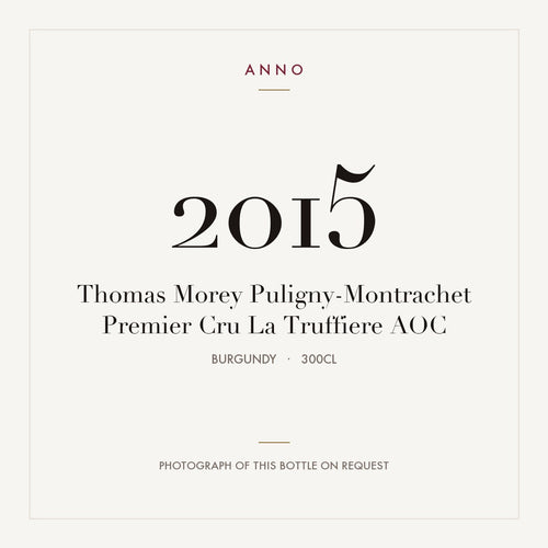 Thomas Morey Puligny-Montrachet Premier Cru La Truffiere 2015 AOC 3l from Burgundy — ANNO vintage card; photograph of the actual bottle available on request