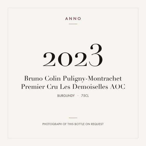 Bruno Colin Puligny-Montrachet Premier Cru Les Demoiselles 2023 AOC 0,75l from Burgundy — ANNO vintage card; photograph of the actual bottle available on request