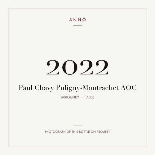 Paul Chavy Puligny-Montrachet 2022 AOC 0,75l from Burgundy — ANNO vintage card; photograph of the actual bottle available on request